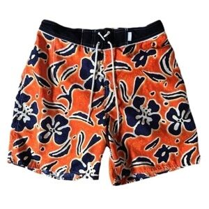 Surf Gear hibiscus floral print board shorts swim trunks men’s size L
